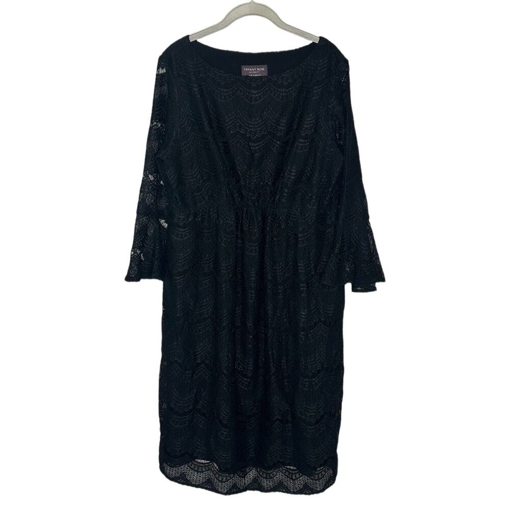 Tiffany Rose Womens Fit & Flare Maternity Black Flared Sleeve Dress Size 6